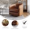 Flash Furniture Myles Club Style Commercial Barrel Accent Armchair, Brown Leathersoft Upholstery, Brass Nail Trim BS-AC22-061-BRNPU-GG - alternate 8